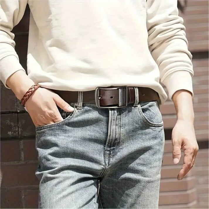 🎉 Men's Business Leather Belt 👔✨ Classic & Sophisticated Style!